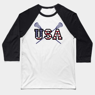 Lacrosse USA American Flag Baseball T-Shirt